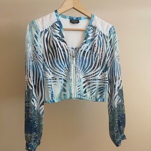 NWOT BEBE Front Zipper Cropped Top